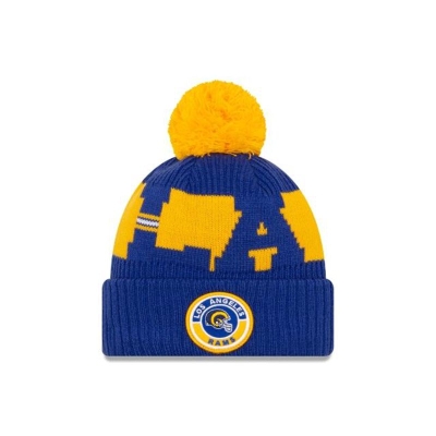 Sapca New Era Los Angeles Rams NFL Historic Cold Weather Sport Knit Beanie - Albastri